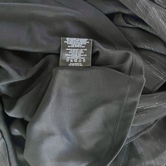 BCBG Paris Short Shift Dress Split Long Sleeves Black with Shimmer Women's Small - Picture 9 of 9